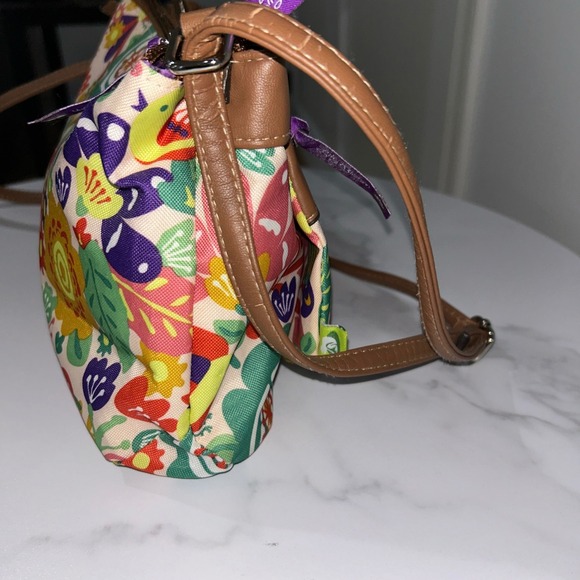 Floral Print Crossbody Bag Travel Purse Organizer Lightweight Womens - Picture 6 of 12